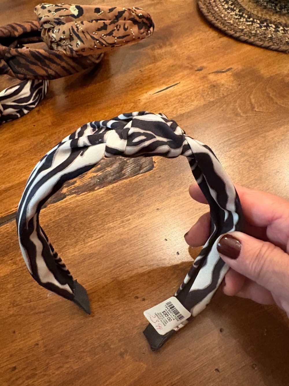 WHBM zebra print headband